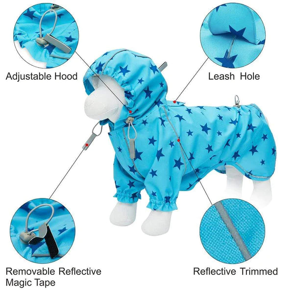 Blueberry Waterproof Dog Reflective Raincoat with 2 Legs | Kanu Pet 