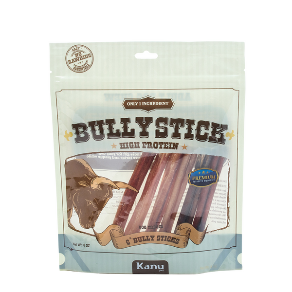 Best Bully Stick High Protein for Dogs Chews Kanu Pet , 6 Inch – 100% Natural, Grass-Fed Beef, For All Life Stages – Grain and Rawhide Free