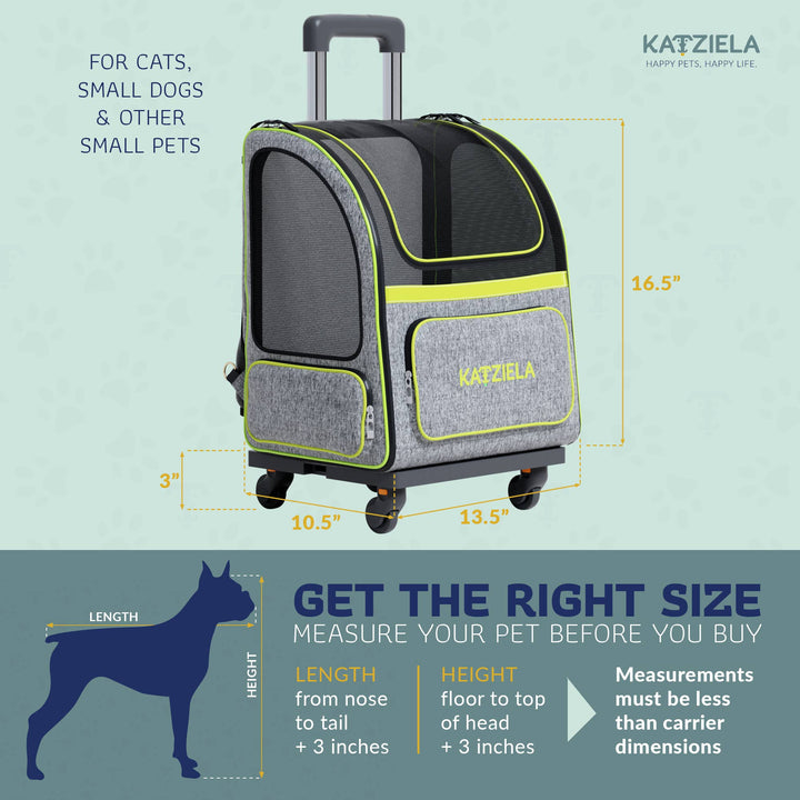 Katziela Hybrid Adventurer Backpack With Wheels Pet Carrier | Kanu Pet