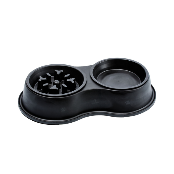 Kanu Pet Black Double Circular Anti-Reflux Feeder for Dogs and Cats