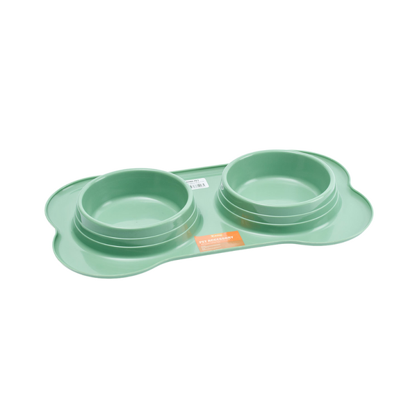 Kanu Pet Olive Green Double Dogs and Cats Feeder