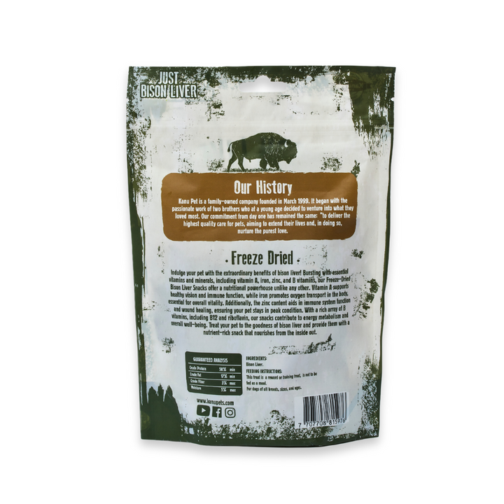 Kanu Pet Freeze Dried Bison Liver Dog Treat | Kanu Pet