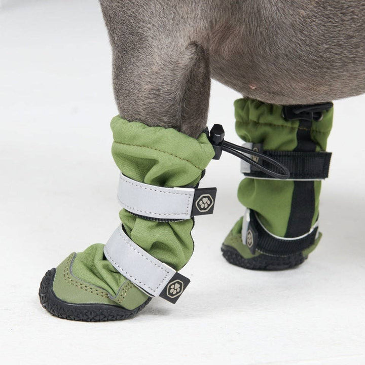 Spark Paws Flex Shell Water-resistant Green Dog Boots | Shop Now