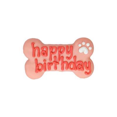 Boscon & Roxys Pink Happy Birthday Bone Dog Cookie | Kanu