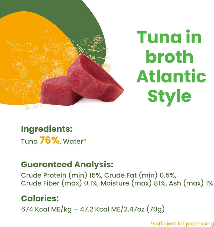 Almo Nature HQS Natural Atlantic Tuna In Broth Cat Wet Food  | Kanu Pet