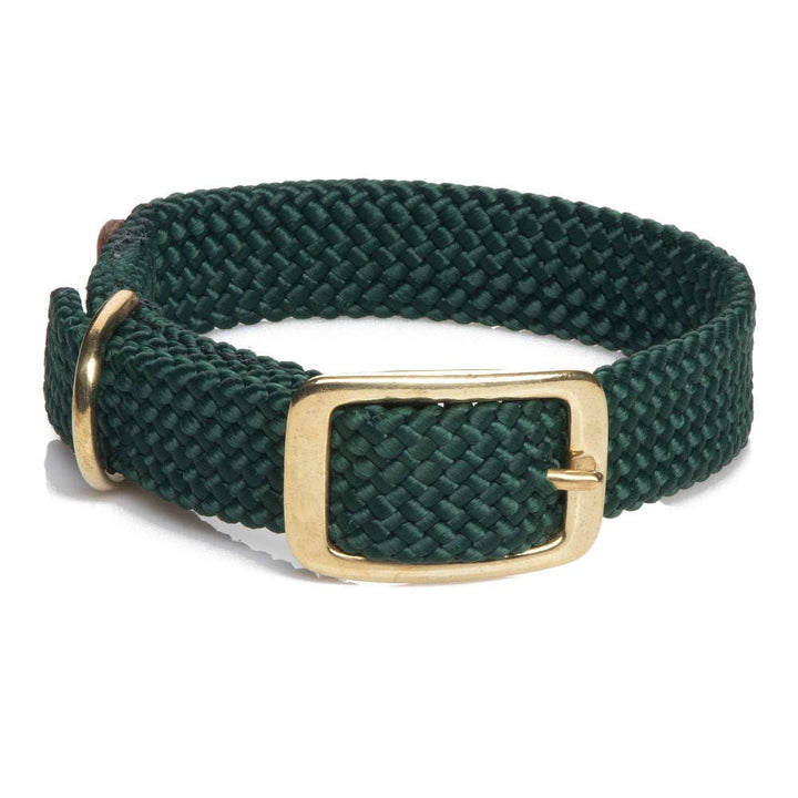 Mendota Pet  Double Braid Junior Hunter Green Dog Collar | Kanu Pet