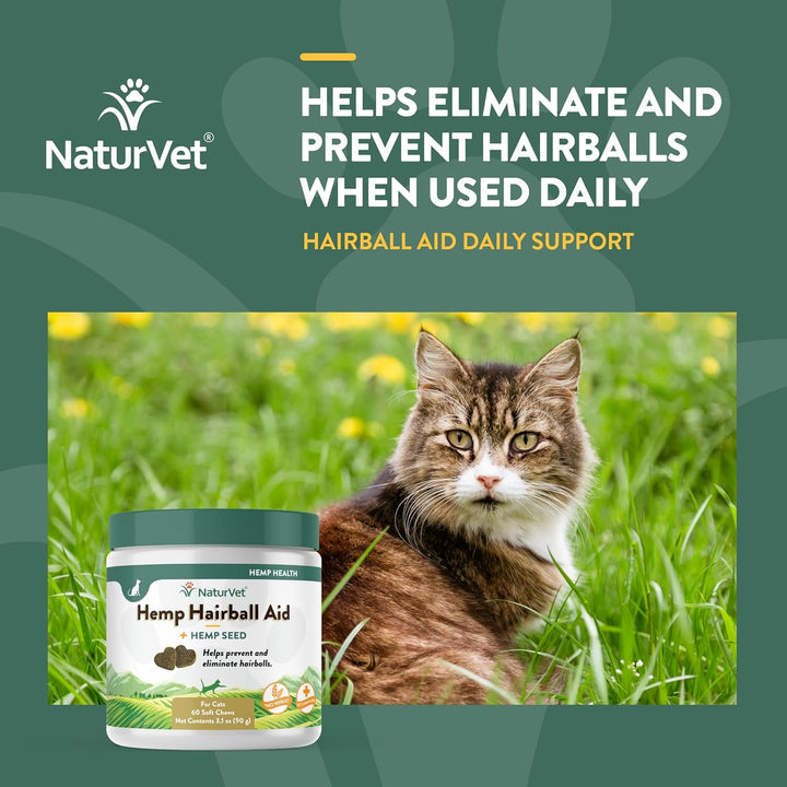 Naturvet Wheat Free Hemp Hairball Hemp Seed Cats Soft Chew | Kanu Pet