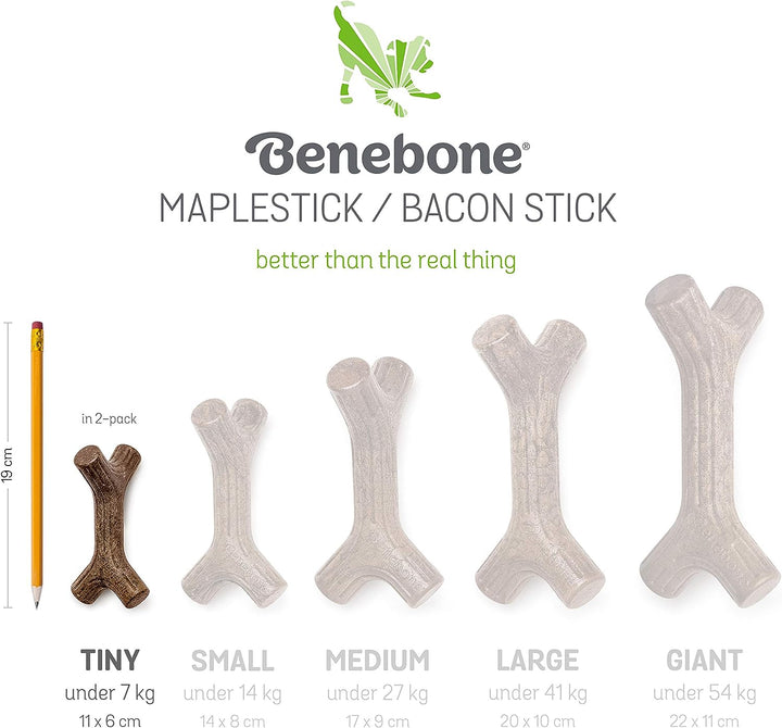Benebone® Adult 2pack-Bacon Zaggler&Maplestick Dog Chew Toy| Kanu Pet