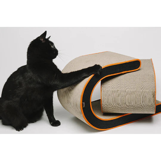 Pet Play Arty Cats Scratcher Denim Mandarin | Kanu Pets