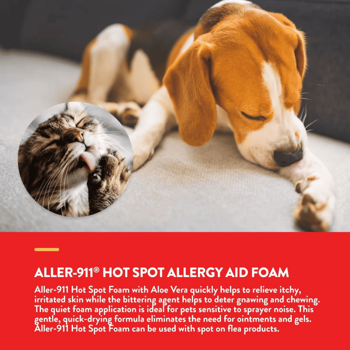 NaturVet Aller-911 Allergy Aid Hot Spot Plus Aloe Vera Dog & Cat Foam | Kanu Pet