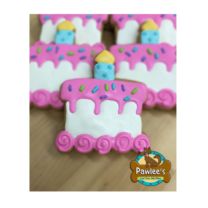 Pawlee's Barkday Cake with Candle Cookie Pink for Dogs | Kanu Pets