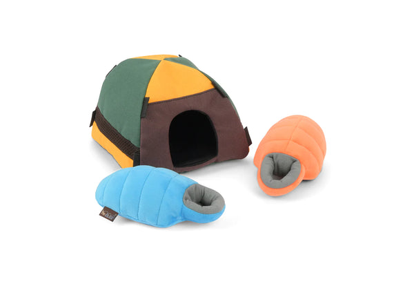 P.L.A.Y.’s Plush Camp Corbin Trailblazing Tent Dog Toy | Kanu Pets