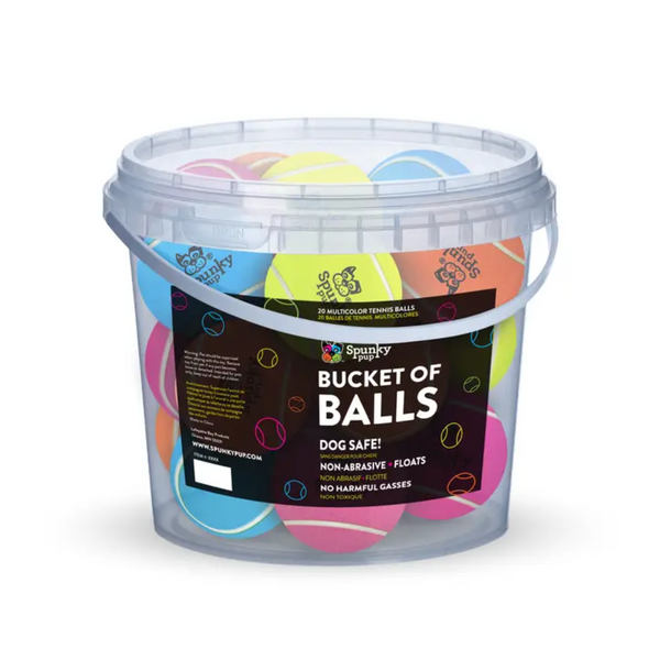 Spunky Pup Bucket of Balls - Tennis Balls 20 Ct.