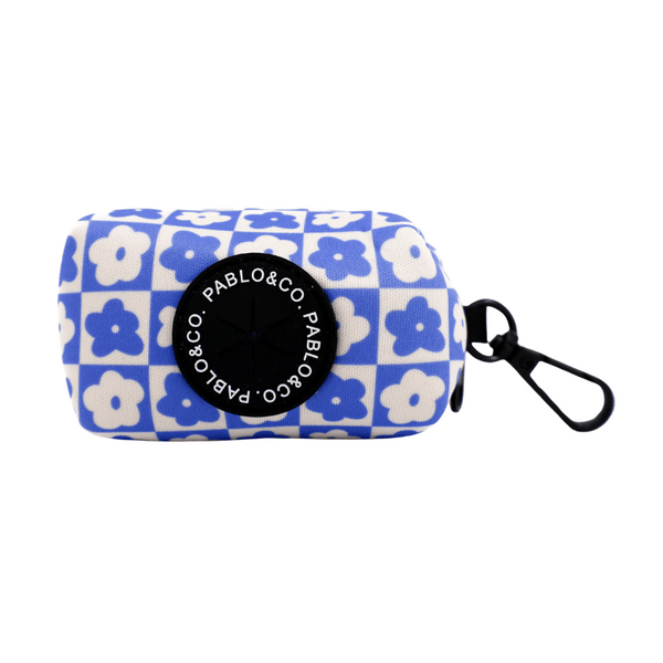 Pablo & Co. Blue Checkered DaisiesDgo Poop Bag Holder | Kanu Pet