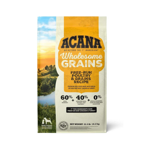 Acana Wholesome Grains Free Run Grains Recipe Dry Dog Food