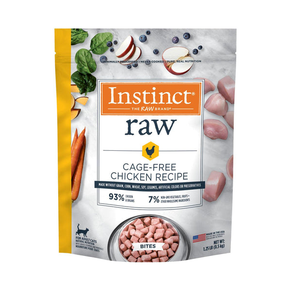 Instinct Raw Frozen Bites Cage-Free Chicken Cat Food | Kanu Pet