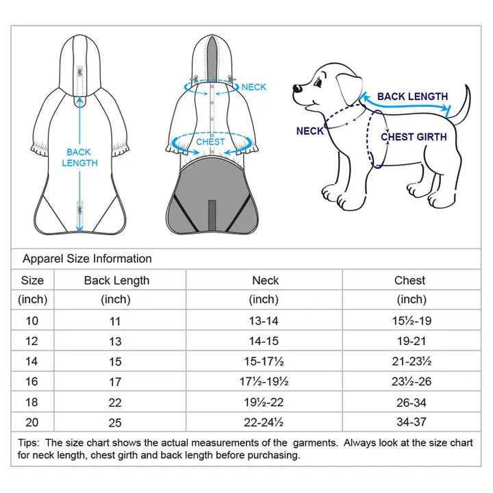 Blueberry Waterproof Dog Reflective Raincoat with 2 Legs | Kanu Pet 