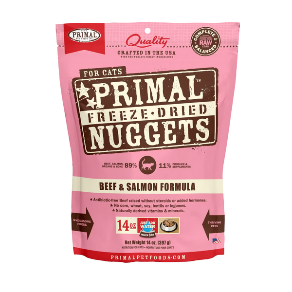 Primal Freeze Dried Feline Nuggets Beef & Salmon for Cat | Kanu Pet