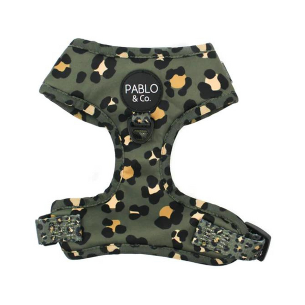 Pablo & Co. Boutique Khaki Leopard Adjustable Dog Harness | Kanu Pet
