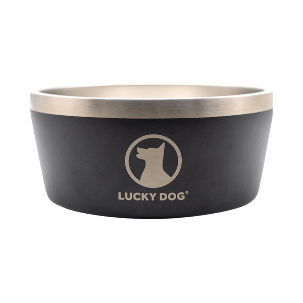Lucky Dog indulge Double Wall Stainless Steel Black Dog Bowl | Kanu Pet