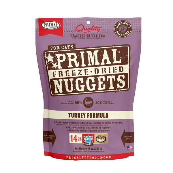 Primal Freeze Dried Raw Turkey Formula Cat Nuggets | Kanu Pet