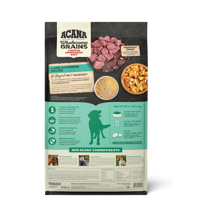 Acana Wholesome Grains/ Lamb & Pumpkin Dry Dog Food | Kanu Pet