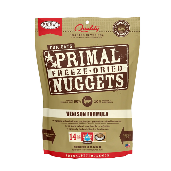 Primal Freeze Dried Raw Venison Formula Cat Nuggets | Kanu Pet