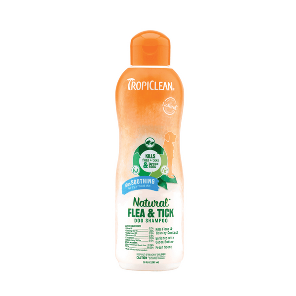 Tropiclean Natural Flea & Tick Plus Soothing Dog Shampoo | Kanu Pet