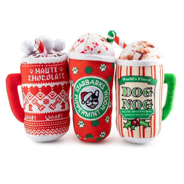 Holiday Drink Trio Christmas Dog Toys | Kanu Pet