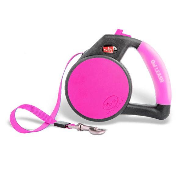 Wigzy Gel Handle Reflective Tape Retractable  Pink Dog Leash | Kanu Pet