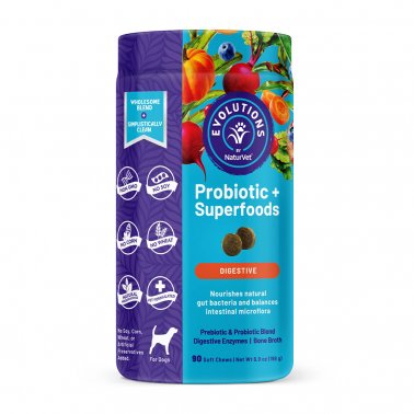 NaturVet Evolutions Probiotic Superfoods for Dogs 180 Count