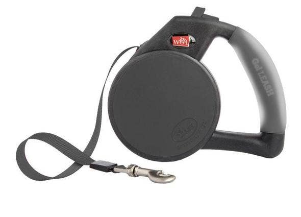 Wigzy Dog Gel Handle Reflective Tape Retractable Leash Black Large